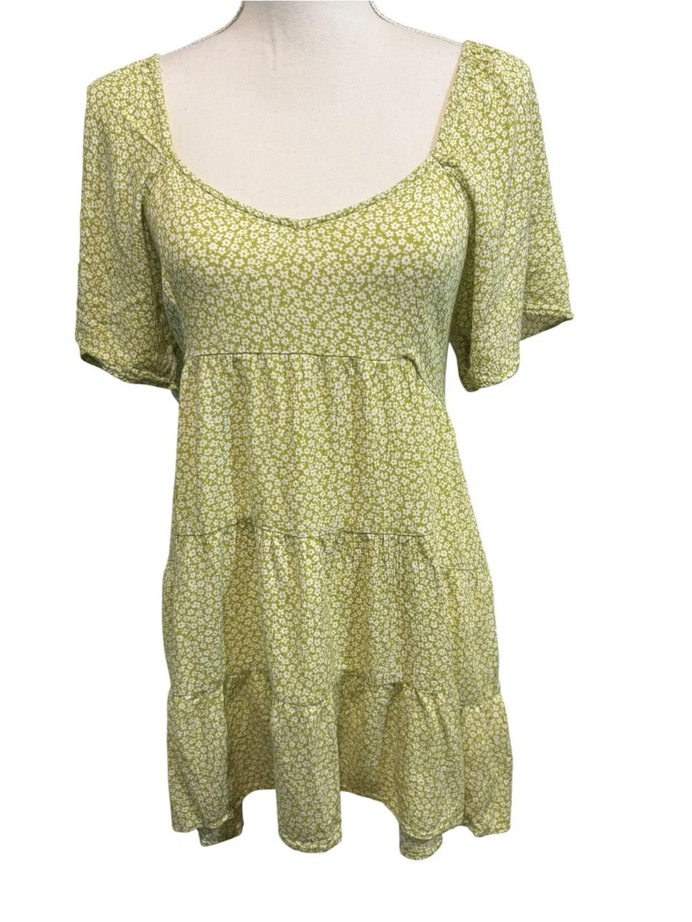 Billabong Take a Chance Floral Babydoll Mini Dress.  Size S